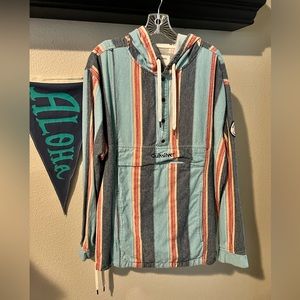Quiksilver Striped Lightweight Sweatshirt. 100% cotton, size M.
